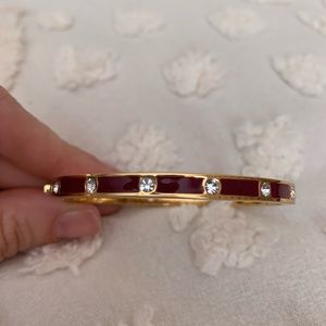 Kate Spade Gold Burgundy Wine Enamel Bracelet